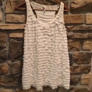 Ruffled white cami